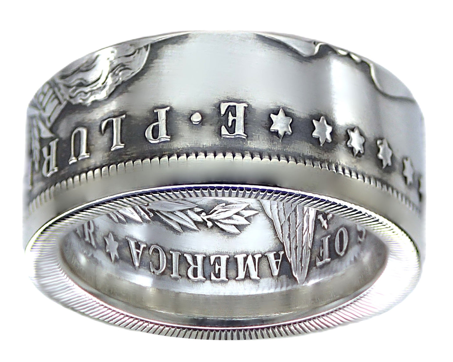 Morgan Silver Dollar Coin Ring | Handcrafted Jewelry | Made in America (Antiqued/Heads)