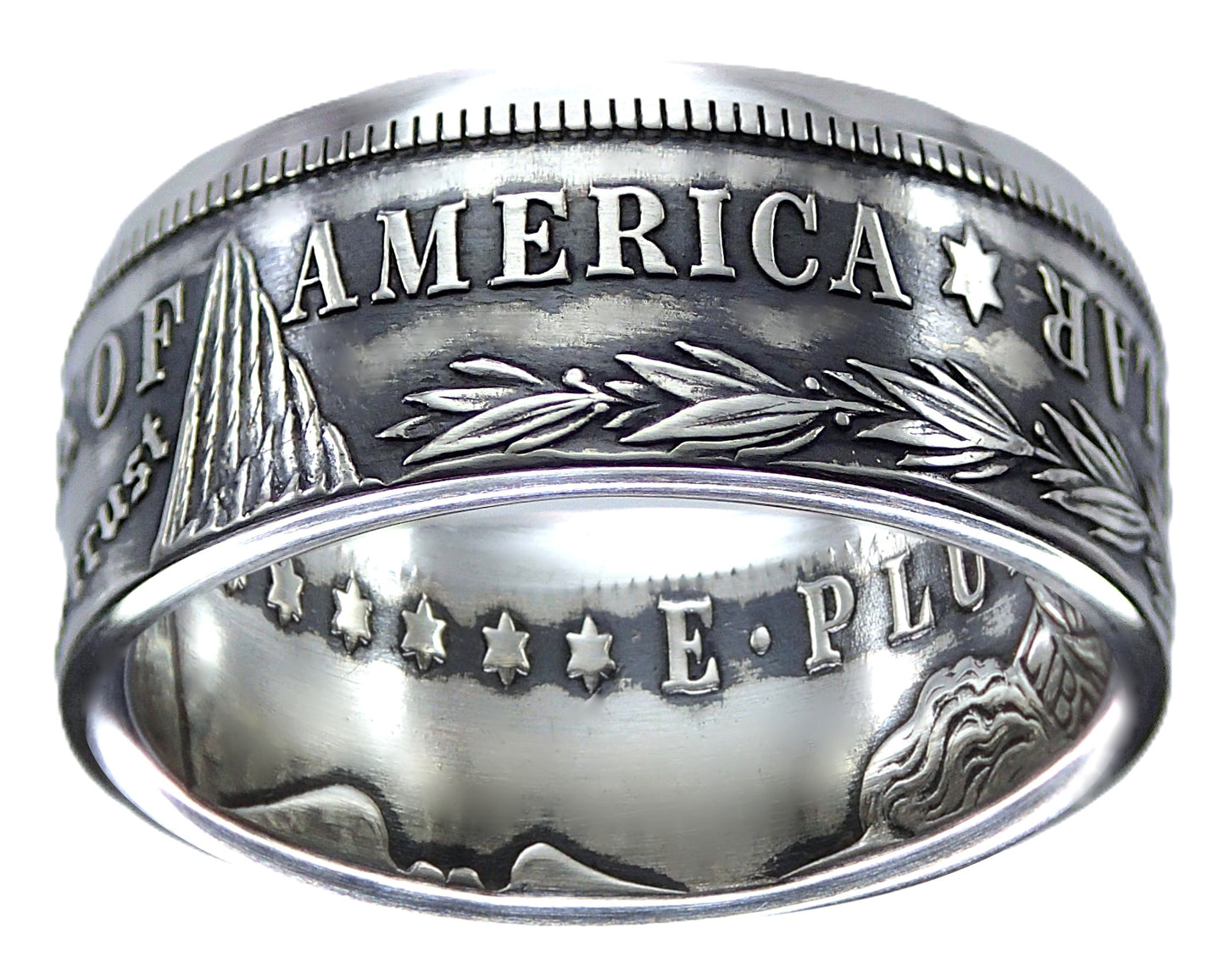 Morgan Silver Dollar Coin Ring | Handcrafted Jewelry | Made in America (Antiqued/Tails)