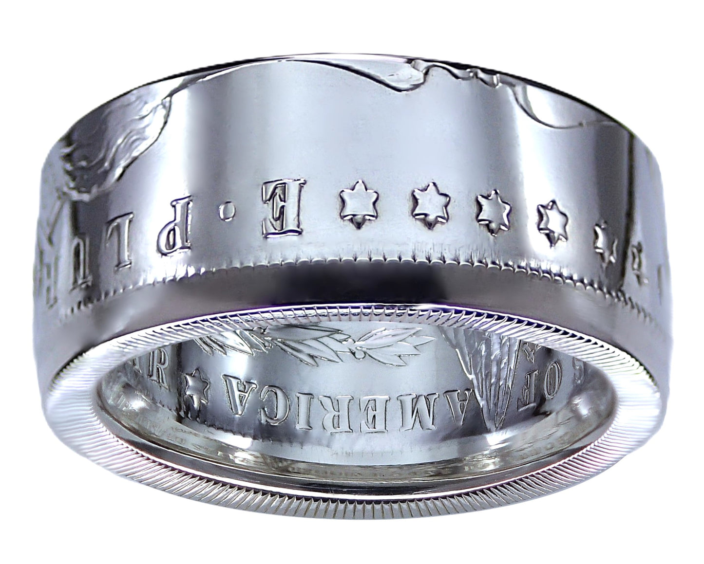 Morgan Silver Dollar Coin Ring | Handcrafted Jewelry | Made in America (Polished/Heads)