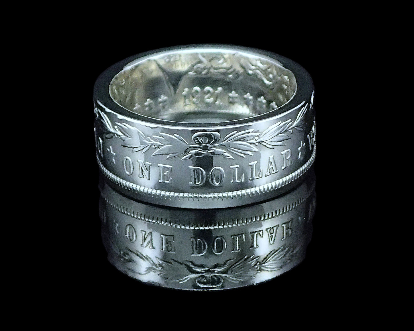 Morgan Silver Dollar Coin Ring | Classic 10mm (Polished/Tails)