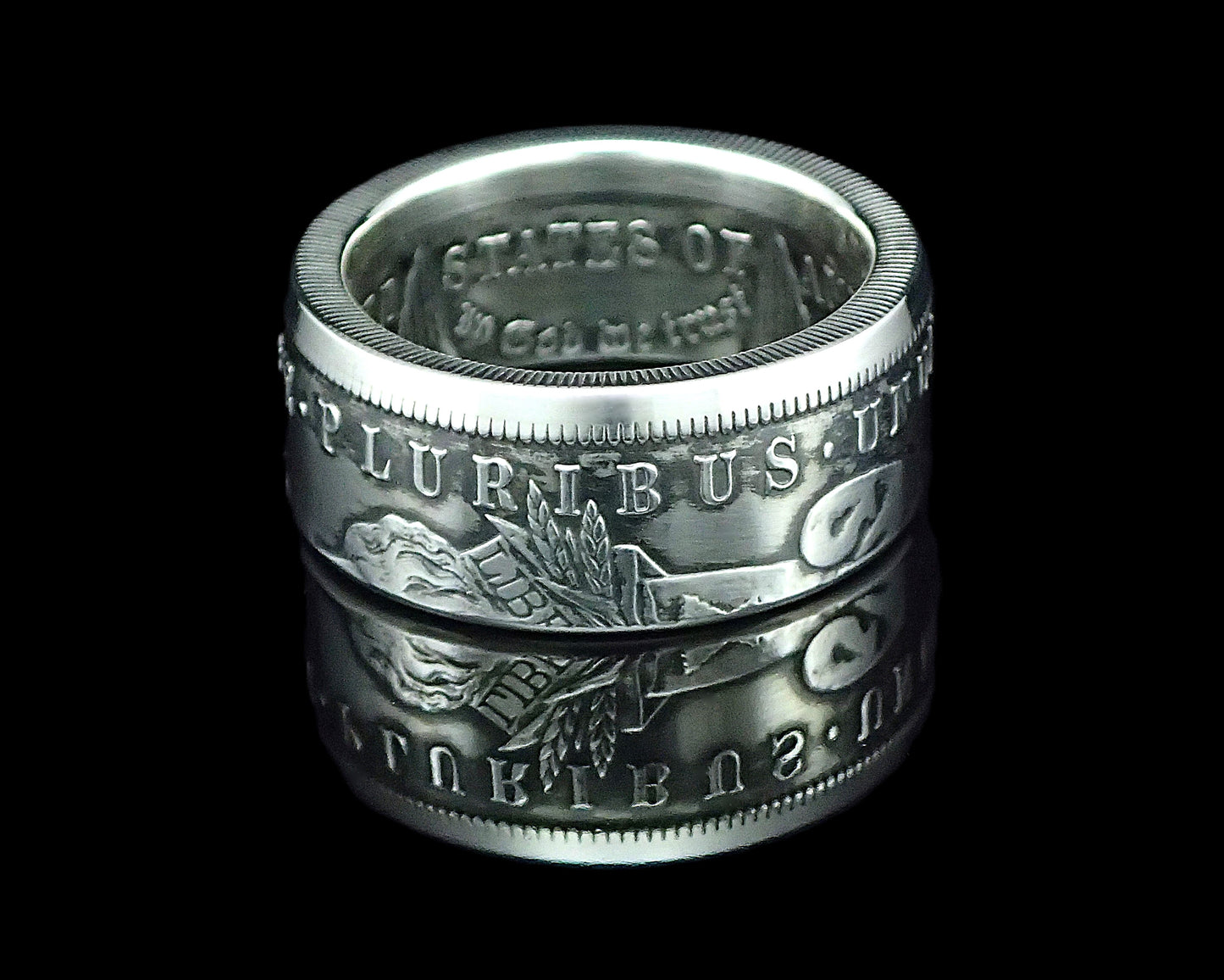 Morgan Silver Dollar Coin Ring | Classic 10mm (Antiqued/Heads)