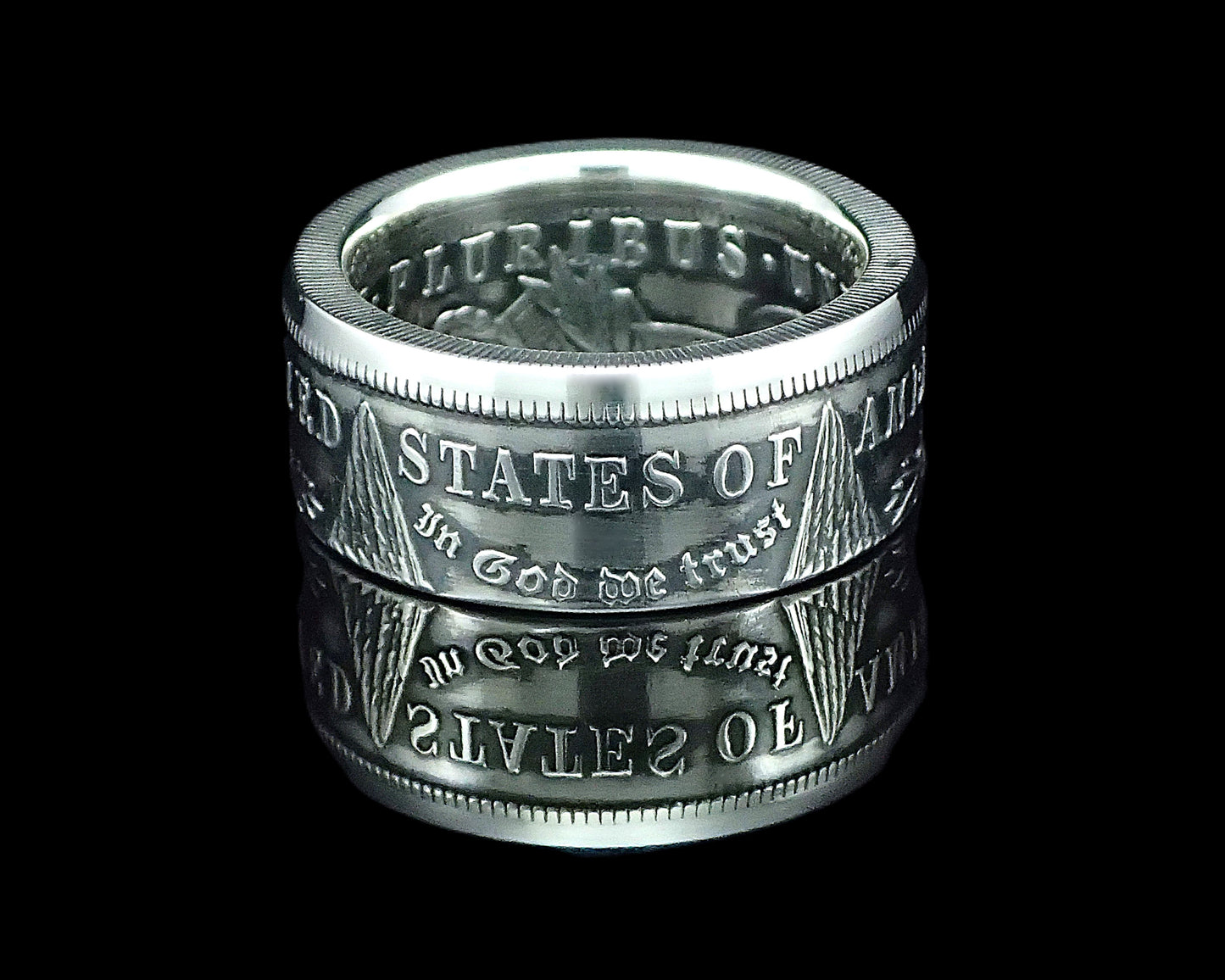 Morgan Silver Dollar Coin Ring | Classic 10mm (Antiqued/Tails)