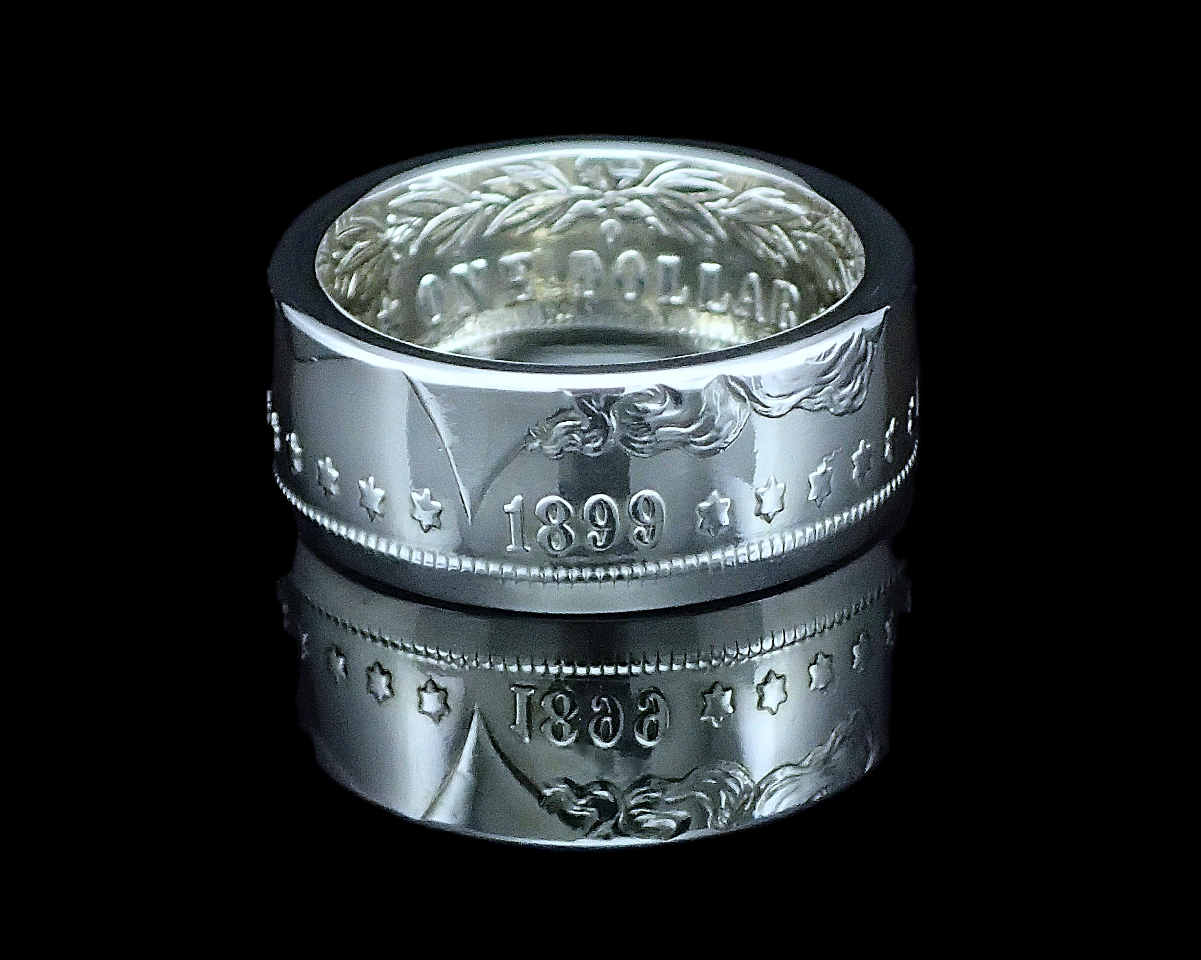 Morgan Silver Dollar Coin Ring | Classic 10mm (Polished/Heads