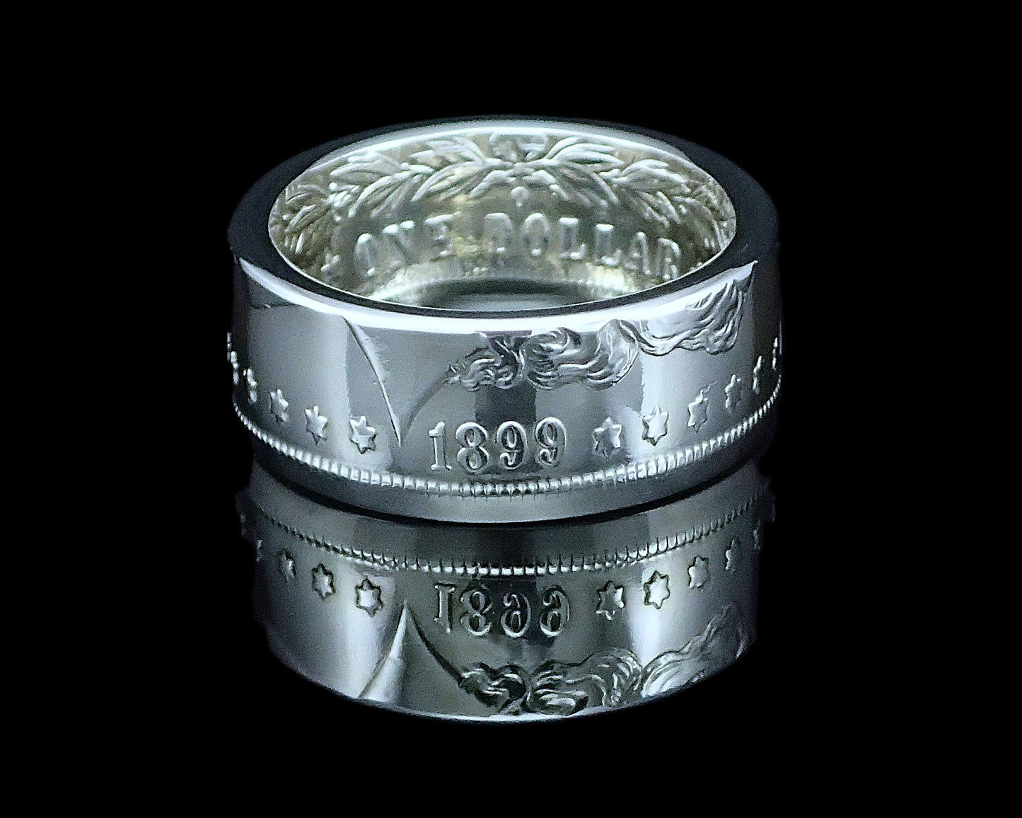 Morgan Silver Dollar Coin Ring | Classic 10mm (Polished/Heads)