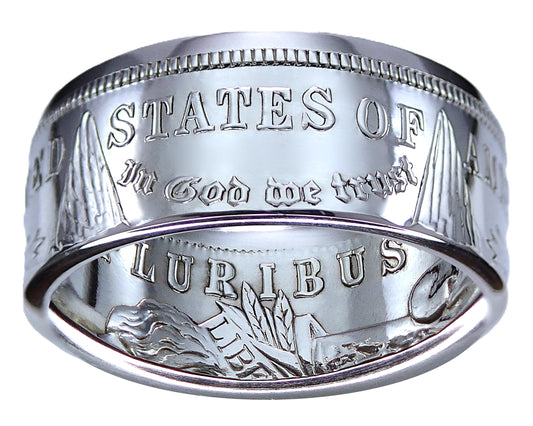 Morgan Silver Dollar Coin Ring | Handcrafted Jewelry | Made in America (Polished/Tails)