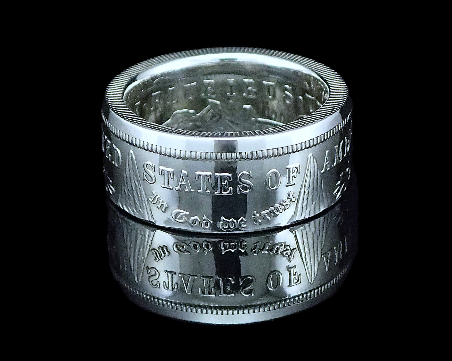 Morgan Silver Dollar Coin Ring | Classic 10mm (Polished/Tails)