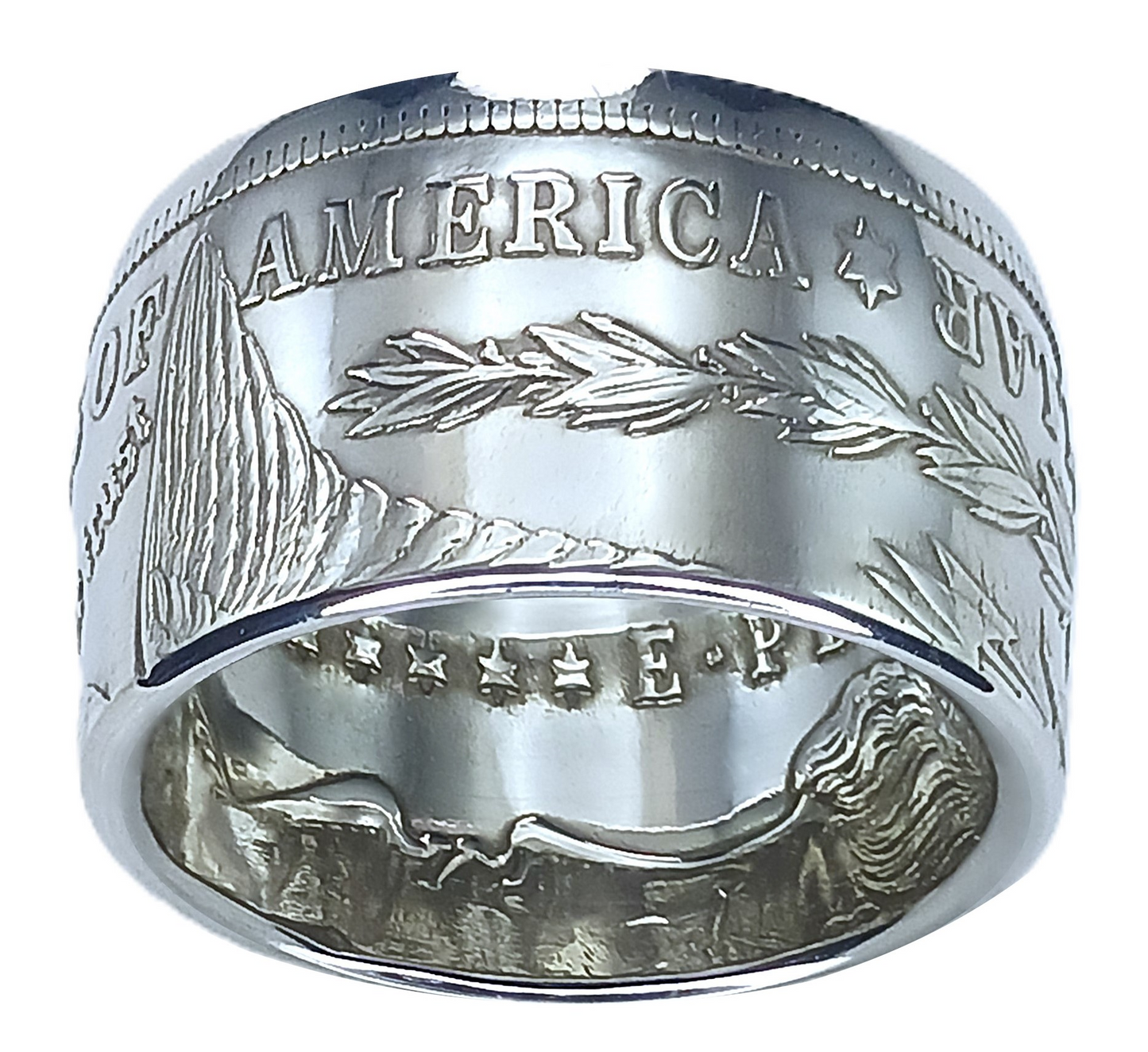 Morgan Silver Dollar Coin Ring | Wide 14mm (Polished/Tails)